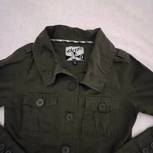 Volcom Military Style Green Button Jacket Women’s Sz SM